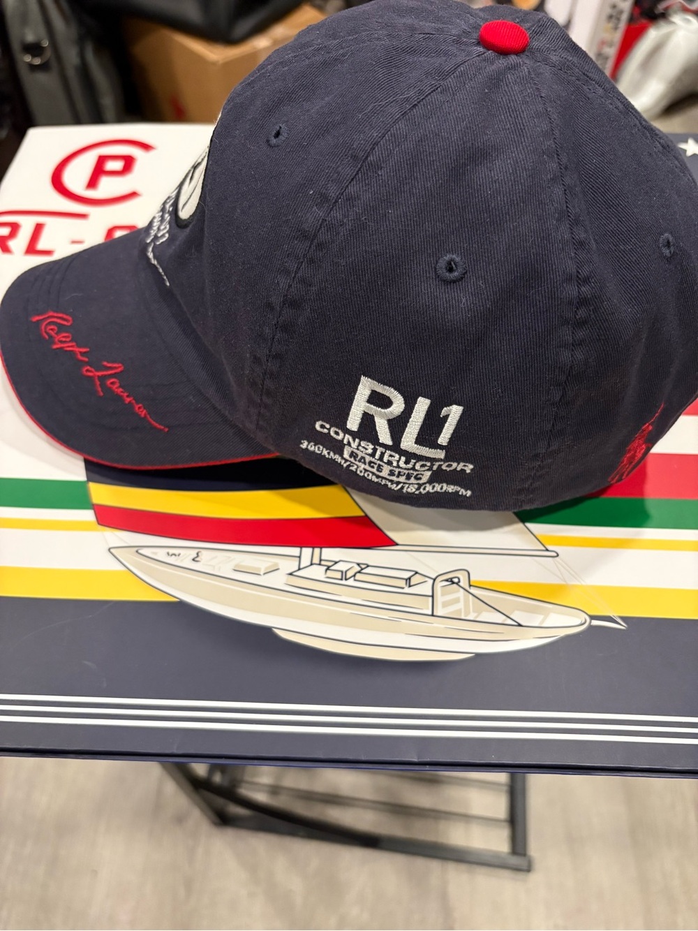 Ralph Lauren Navy Racing 2011 Cap with Red Accents and '21' Patch - Picture 4 of 5